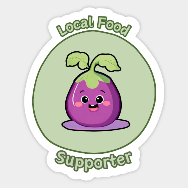 Local Food Supporter - Eggplant Sticker by Craftix Design